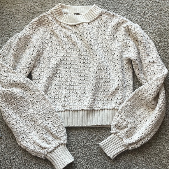 Free People Paper Doll Pullover Sweater Cozy Comfy Slouchy Knit XS IVORY - Picture 3 of 6